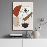 Painting by numbers art minimalism man with hat and stick